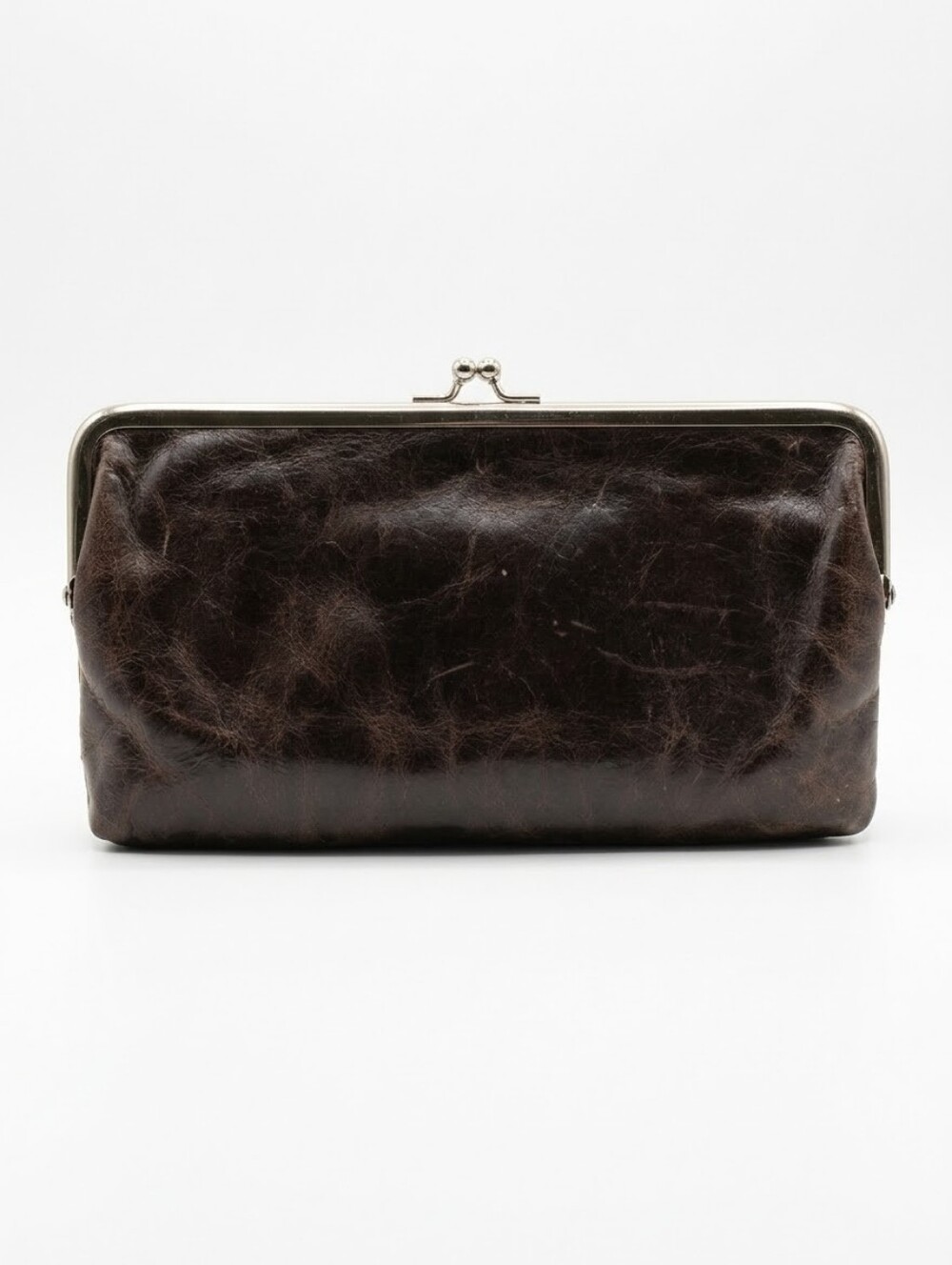 HOBO Lauren Clutch Leather Wallet In Distressed Brown